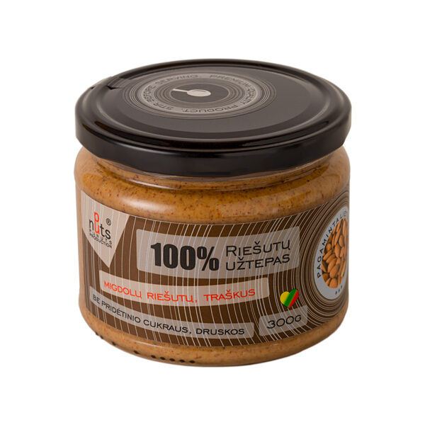 100% MIGDOLŲ RIEŠUTŲ UŽTEPAS "PUNUTS PRODUCTION", 300G